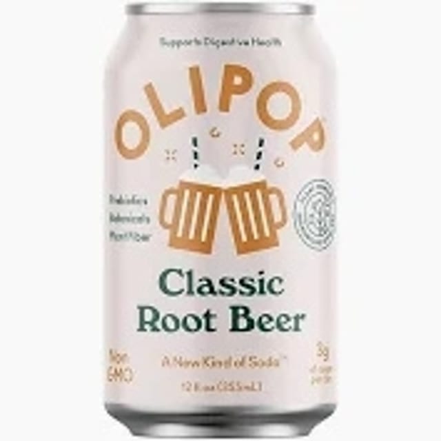 Olipop Root Beer can.